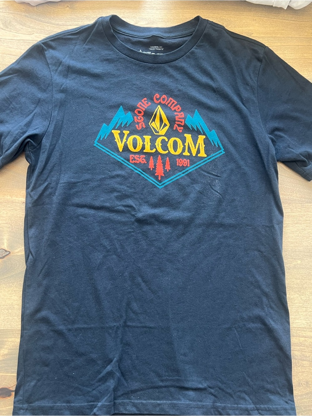Volcom Black V.CO-TECH™ Logo Tee with White Print